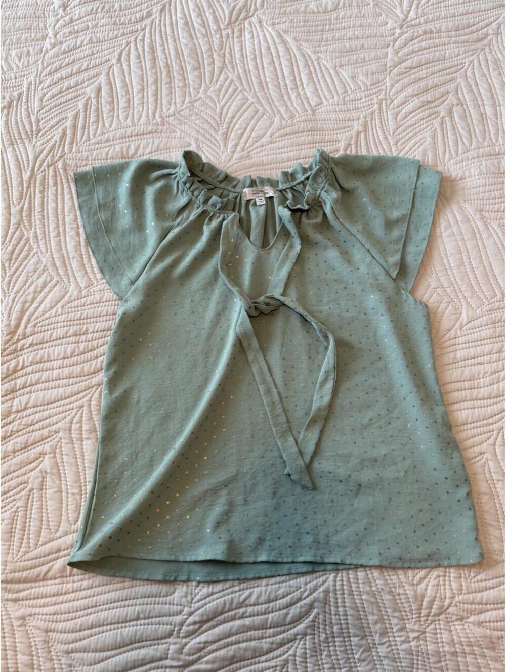 Shannon Ford New York Women's Green Short Sleeve Blouse PM